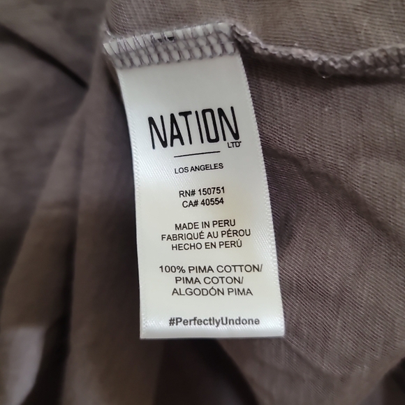 Nation Ltd. Penny Tee with Flounce Cuff Medium Pima Cotton Puff Shoulders - Picture 7 of 7